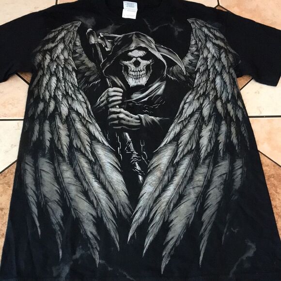 gildan grim reaper black tshirt size small - Picture 2 of 8